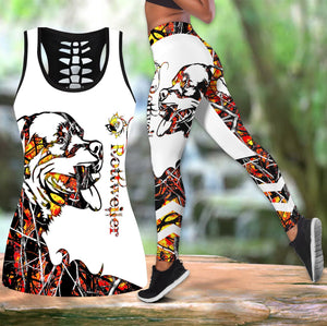 Rottweiler orange tattoos legging + hollow tank combo DD07302006S-Apparel-HG-S-S-Vibe Cosy™