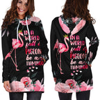 3D All Over Be A Flamingo In A Flock Of Pigeons Hoodie Dress NTN08222002-MEI