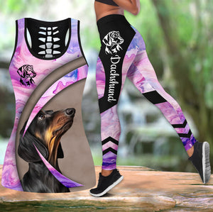 Dachshund tattoos legging + hollow tank combo DD07222002S-Apparel-HG-S-S-Vibe Cosy™