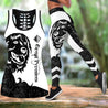 Black great pyrenees tattoos legging + hollow tank combo DD09222003S