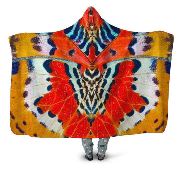 3D All Over Butterfly Hoodie Dress Leggings Blanket-Apparel-Khanh Arts-Hooded Blanket-Youth 49.6x59.05-Vibe Cosy™