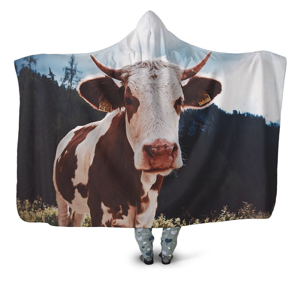 Cow Kids Hoodie Blanket-Apparel-HD09-Hooded Blanket-Youth 49.6x59.05-Vibe Cosy™