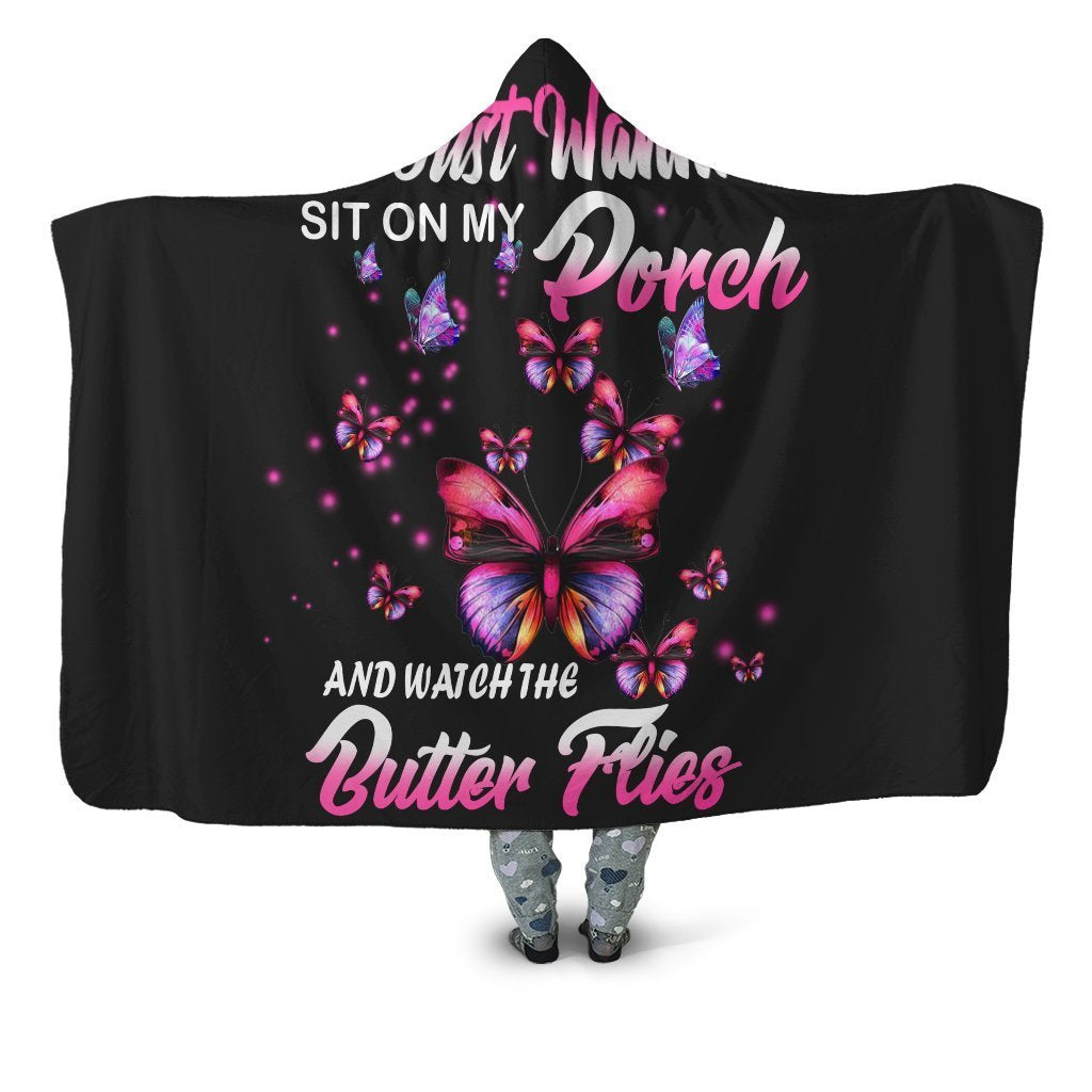 3D All Over Amazing Butterflies Hoodie Dress Blanket-Apparel-Khanh Arts-Hooded Blanket-Youth 49.6x59.05-Vibe Cosy™