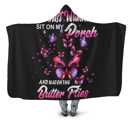 3D All Over Amazing Butterflies Hoodie Dress Blanket-Apparel-Khanh Arts-Hooded Blanket-Youth 49.6x59.05-Vibe Cosy™