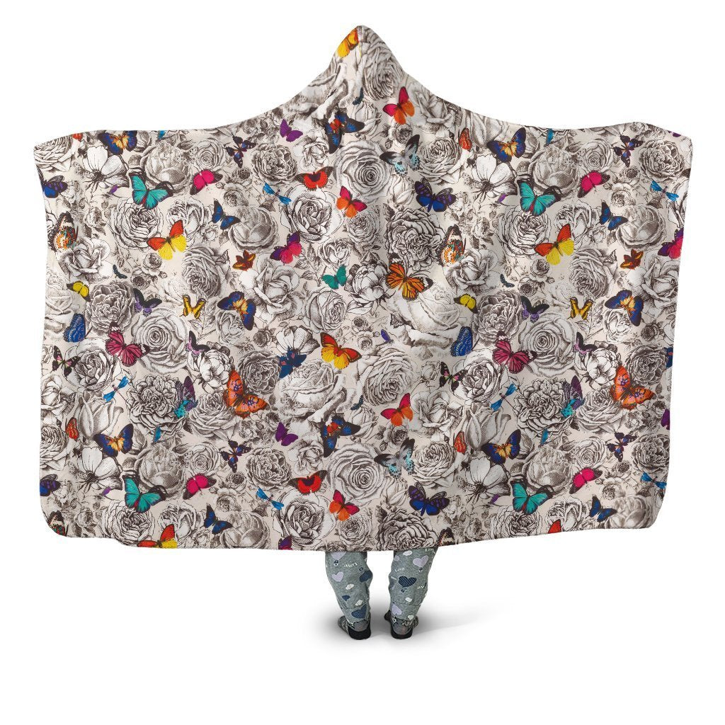 3D All Over Butterfly Art Hoodie Dress Leggings Blanket-Apparel-Khanh Arts-Hooded Blanket-Youth 49.6x59.05-Vibe Cosy™