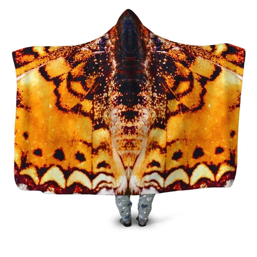 3D All Over Butterfly Hoodie Dress Blanket-Apparel-Khanh Arts-Hooded Blanket-Youth 49.6x59.05-Vibe Cosy™