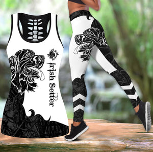 Irish setter black tattoos legging + hollow tank combo DD09192003S