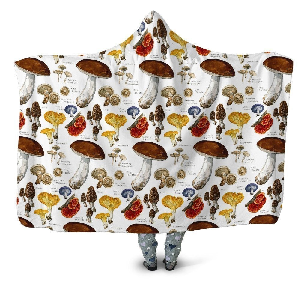 Mushroom Champignons-Apparel-NTH-Hooded Blanket-Youth 49.6x59.05-Vibe Cosy™