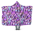 All Over Print Violet Many mushroom-Apparel-NTH-Hooded Blanket-Youth 49.6x59.05-Vibe Cosy™