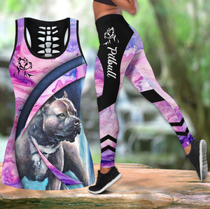 Pitbull tattoos legging + hollow tank combo DD07222001-Apparel-HG-S-S-Vibe Cosy™