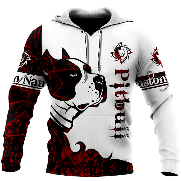 Pitbull red custom 3d hoodie shirt for men and women DD08052003S