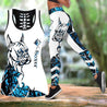 Boxer blue tattoos legging + hollow tank combo DD08042004S1