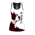 Pitbull red tattoos legging + hollow tank combo HG71802-Apparel-HG-No legging-S-Vibe Cosy™