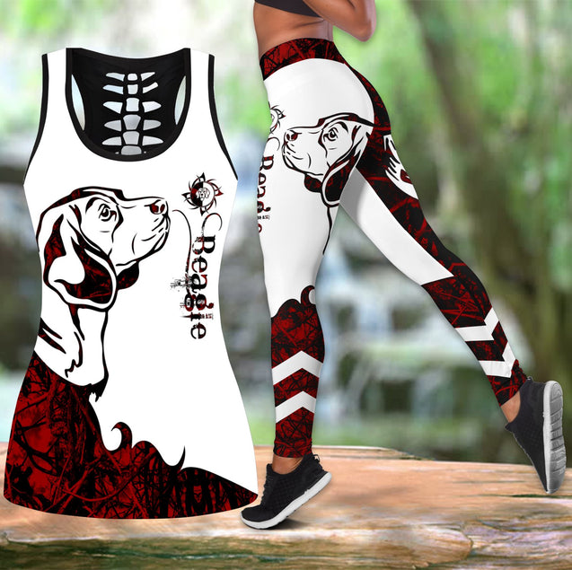 nao Beagle red tattoos legging + hollow tank combo DD08042006
