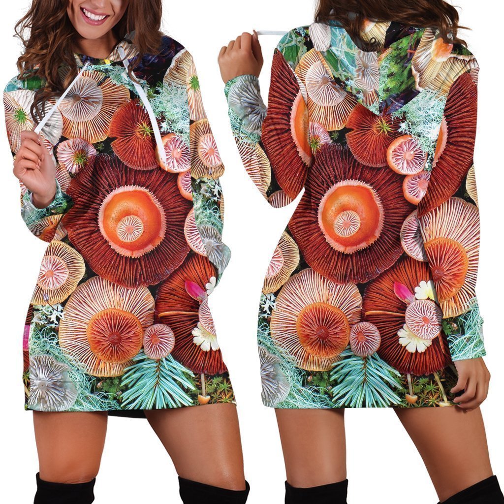 Vibrant Mushroom-Apparel-NTH-Hoodie Dress-S-Vibe Cosy™