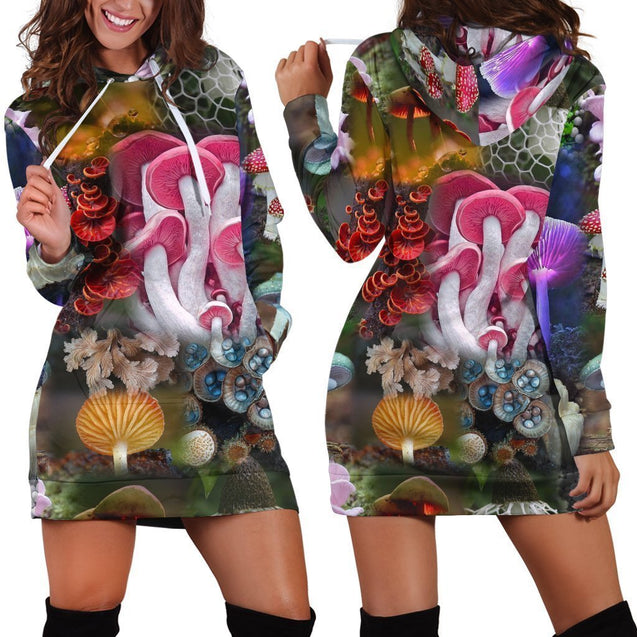 All Over Print Beautiful mushrooms-Apparel-NTH-Hoodie Dress-S-Vibe Cosy™