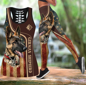 German shepherd tattoos legging + hollow tank combo DD07312002