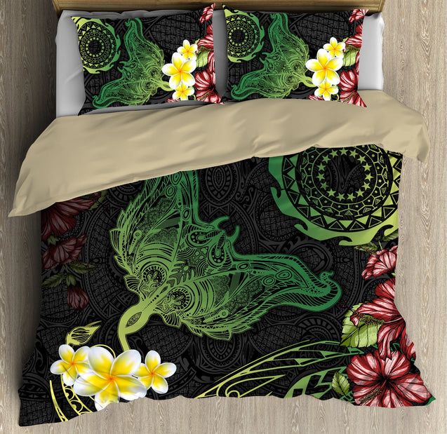 Cook Islands Beautiful Rays Tipani Hibiscus Tattoo Bedding Set-Bedding Set-Huyencass-Twin-Vibe Cosy™