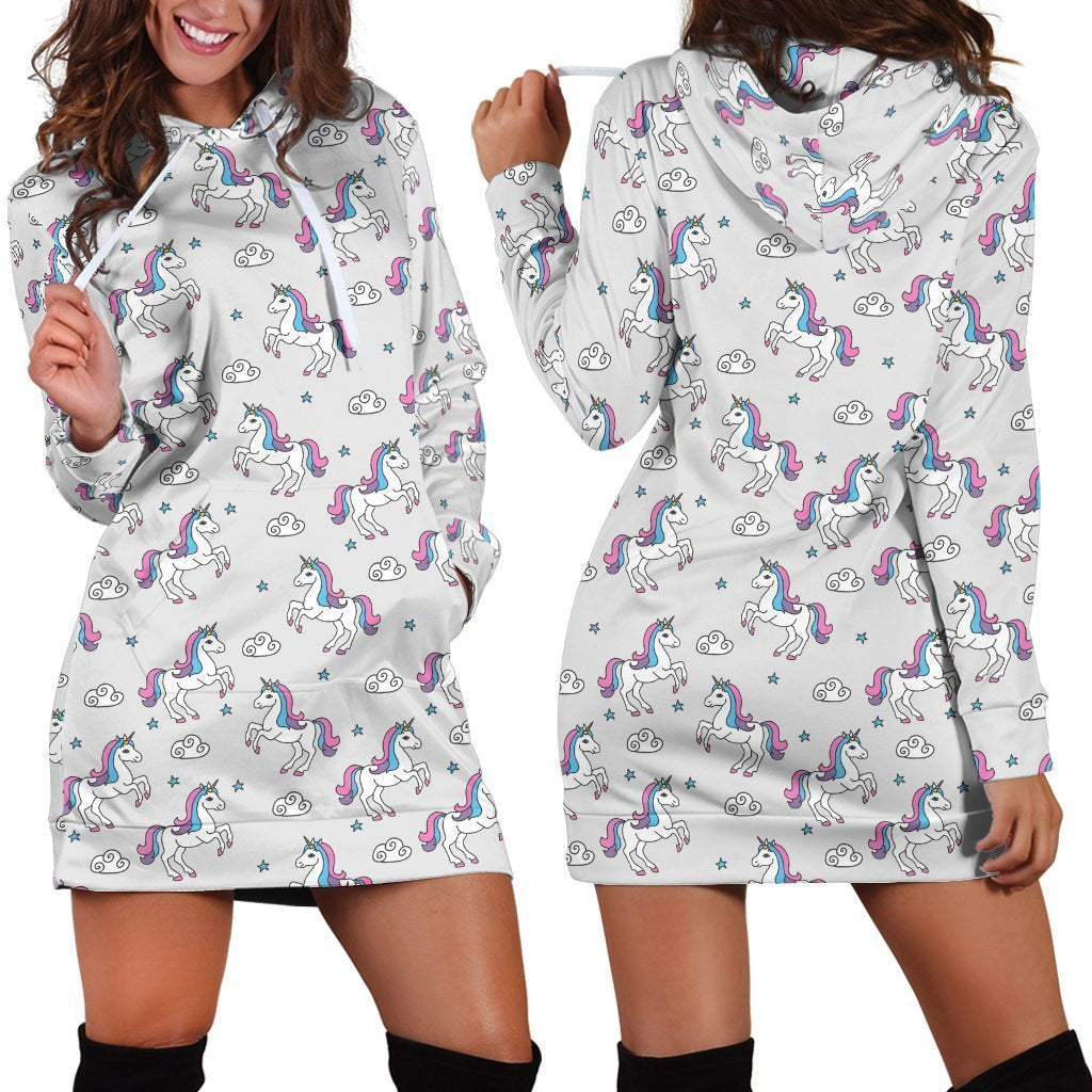 3D All Over Cute Unicorn And Rainbow Legging-Apparel-Phaethon-Hoodie Dress-S-Vibe Cosy™