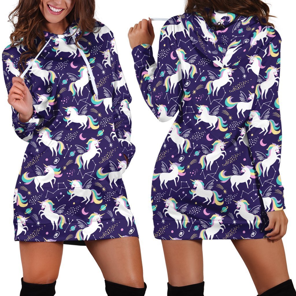 3D All Over Bumble Unicorn Hoodie Dress-Apparel-Phaethon-Hoodie Dress-S-Vibe Cosy™