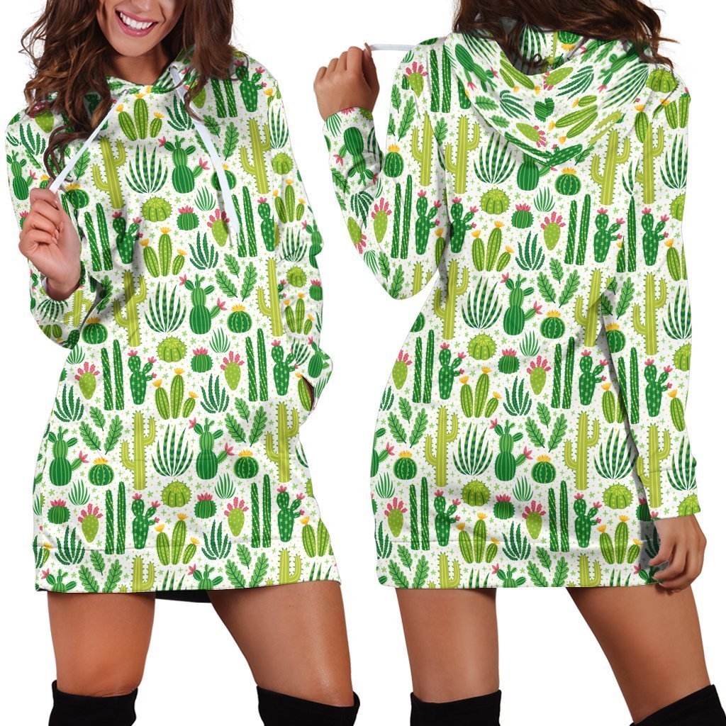 3D All Over Printing Green Cacti And Flower Legging-Apparel-NTH-Hoodie Dress-S-Vibe Cosy™