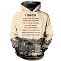 3D All Over Printed I choose to live by choice Trucker Shirts and Shorts-Apparel-HP Arts-Hoodie-S-Vibe Cosy™
