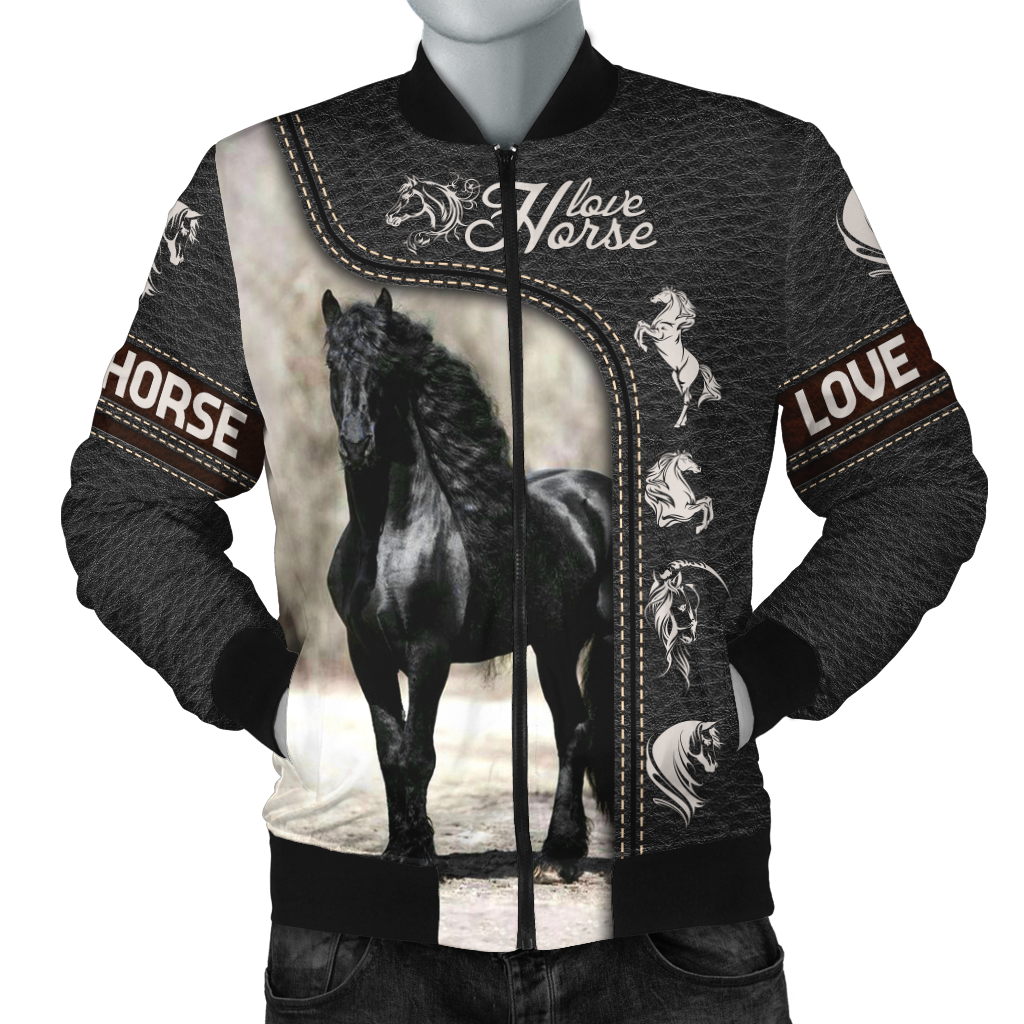 Love Horse 3D All Over Printed Shirts TA040401-Apparel-TA-Bomber Jacket-S-Vibe Cosy™