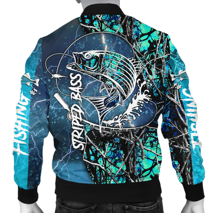 Striped Bass Fishing water camo 3D printed winter shirts