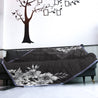 Black&White Hibiscus Quilt Blanket - AH - J4-QUILT BLANKETS-PodEz-Twin-White-100% Cotton-Vibe Cosy™