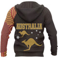 Australia In My Heart Aboriginal Tattoo Kangaroo Hoodie Yellow NNK 1410-Apparel-PL8386-Hoodie-S-Vibe Cosy™