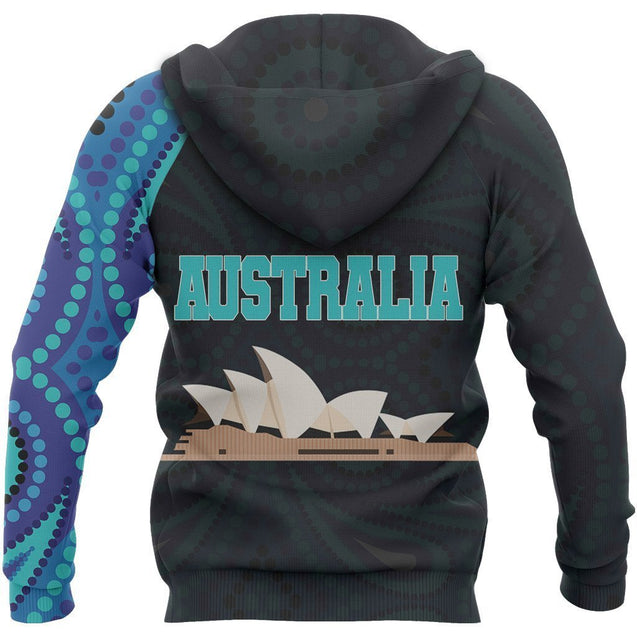 Australia In My Heart Aboriginal Tattoo Sydney Opera House Hoodie-Apparel-HD09-Zip -Up Hoodie-S-Vibe Cosy™
