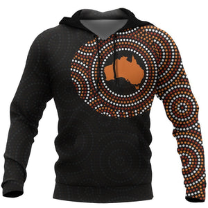 Australia In My Heart Aboriginal Tattoo Map Hoodie-Apparel-HD09-Hoodie-S-Vibe Cosy™