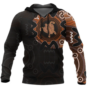 Australia In My Heart Aboriginal Tattoo Turtle-Apparel-HD09-Hoodie-S-Vibe Cosy™
