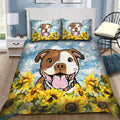 Staffordshire Terrier Sunflower Bedding 3D AM072068-LAM-BEDDING SETS-LAM-Twin-Vibe Cosy™