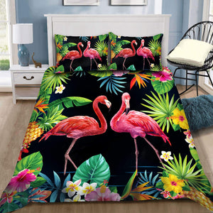 Tropical Flamingo Couple Bedding Set-MEI