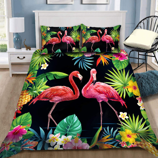 Tropical Flamingo Couple Bedding Set-MEI