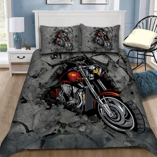 Motorbike Breaks The Wall Bedding Set AM072069-LAM-LAM-US Twin-Vibe Cosy™