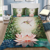 Hummingbird Lotus Bedding Set By ML-ML-US Twin-Vibe Cosy™