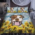Staffordshire Terrier Sunflower Bedding 3D AM072068-LAM-BEDDING SETS-LAM-Twin-Vibe Cosy™
