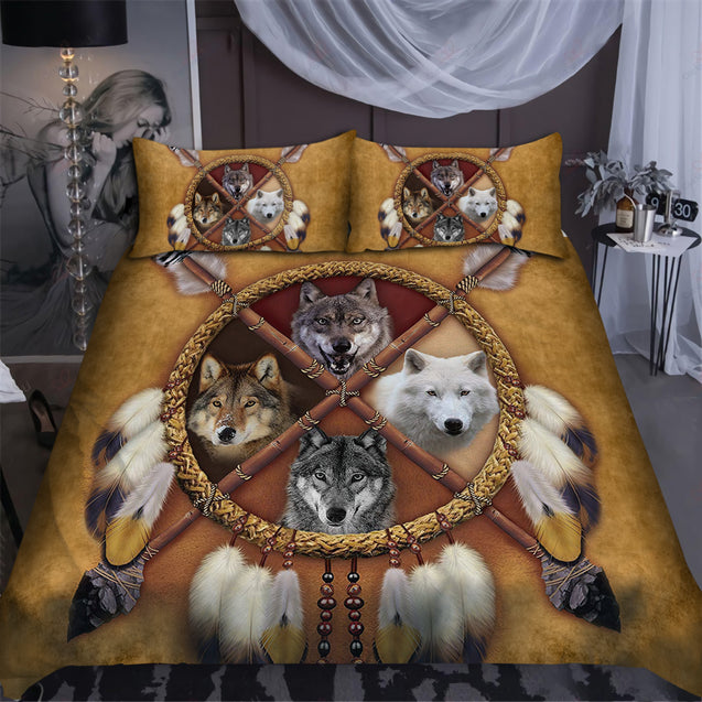 Amazing Four wolves dreamcatcher native Bedding set HC1901S