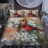 Love Gift I Choose You Cardinal Couple and Flowers Bedding Set MEI