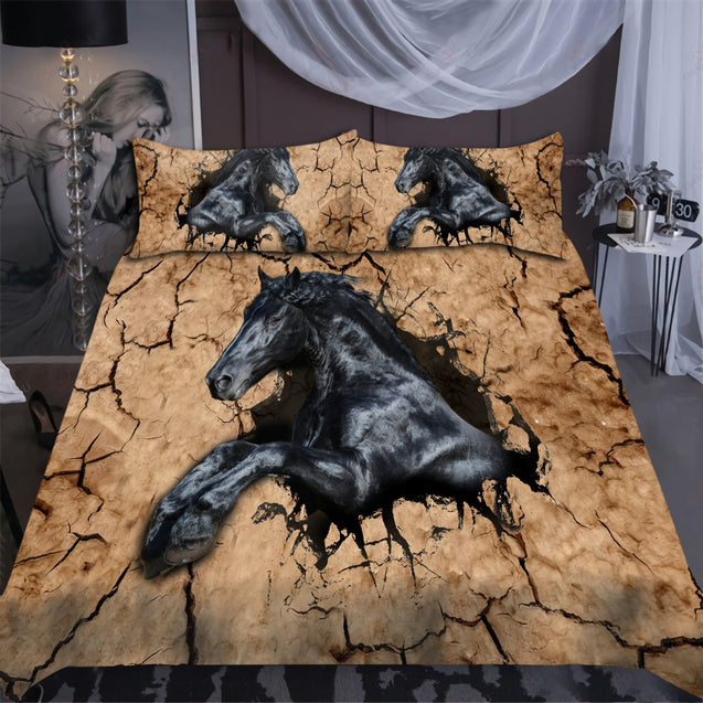 Black Horse Bedding Set DQB07222005-Quilt-TA-Twin-Vibe Cosy™