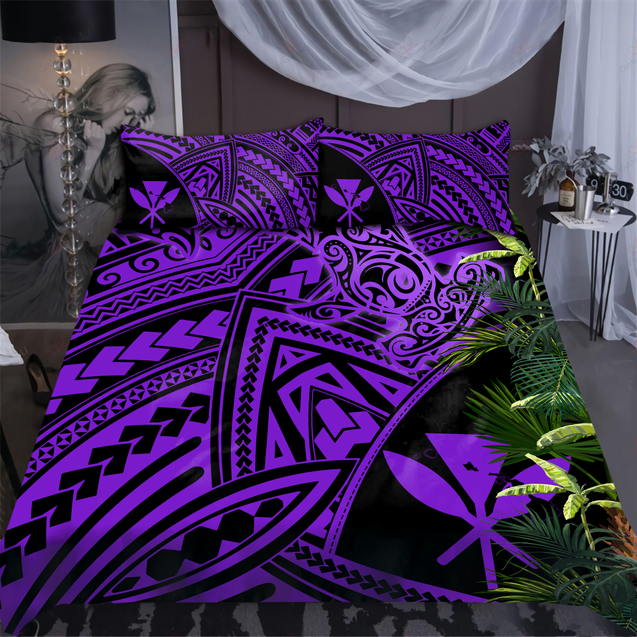 Hawaii Polynesian Purple Bedding Set-ML-ML-US Twin-Vibe Cosy™