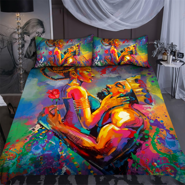 African Couple Love Bedding Set-ML-ML-US Twin-Vibe Cosy™