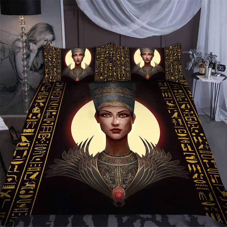 Ancient Egyptian Nefertari Bedding Set JJ24062002-Bedding-MP-Twin-Vibe Cosy™