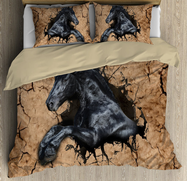 Black Horse Bedding Set DQB07222005-Quilt-TA-Twin-Vibe Cosy™