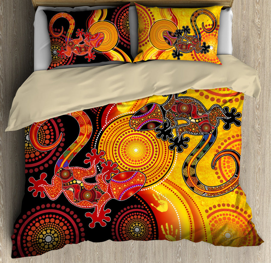 Aboriginal Australia Indigenous Lizards and the Sun Bedding Set TR2706201-Bedding Set-Huyencass-US Twin-Vibe Cosy™