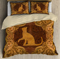 Love Cat antique golden frame 3d printed Bedding set