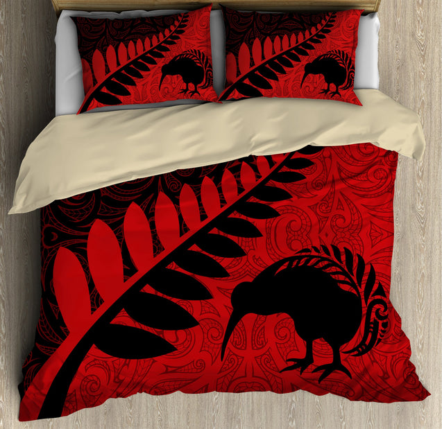 Aotearoa Bedding Set Maori Manaia Silver Fern TR1407201