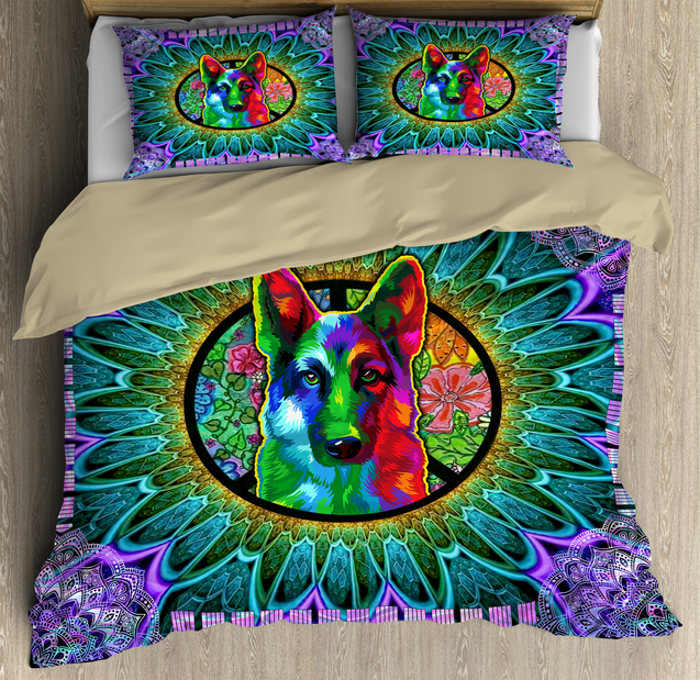 3D German Shepherd Psychedelic Bedding Set VP17102003